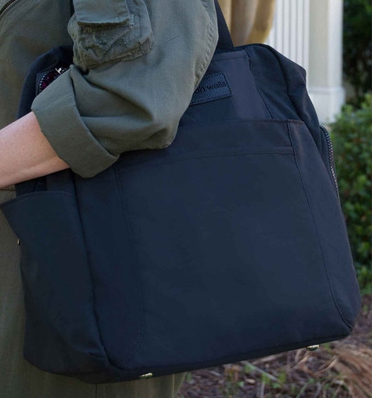 Solid black breast pump bag