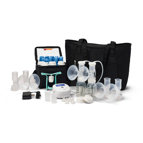 Ameda Mya Joy Double Electric Breast Pump with Large Tote, Deluxe Accessories & Milk Storage Bags
