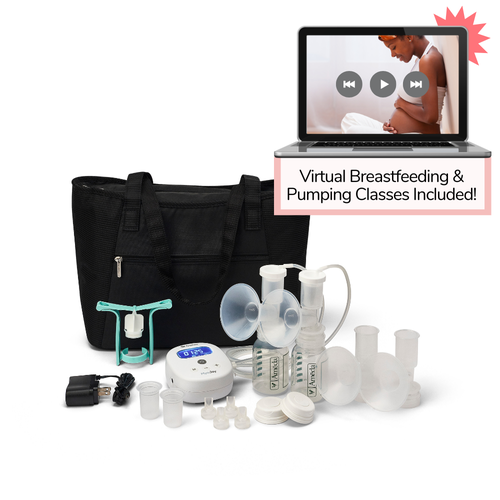 Ameda Mya Joy Double Electric Breast Pump with Large Tote, Accessories & Lactation Class