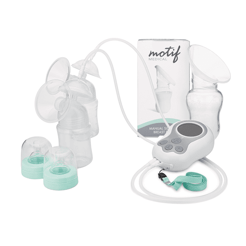 Motif Duo Double Electric Breast Pump with Silicone Manual Breast Pump