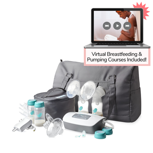 Evenflo Deluxe Advanced Double Electric Breast Pump with Lactation Course & Milk Storage Bags