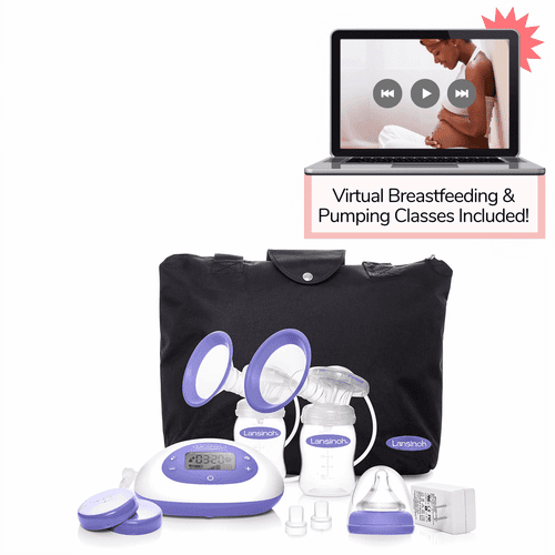 Lansinoh SignaturePro Double Electric Breast Pump with Tote with Lactation Class
