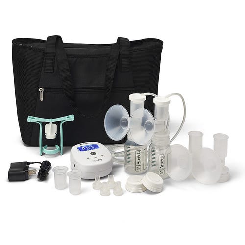 Ameda Mya Joy Double Electric Breast Pump with Large Tote & Accessories