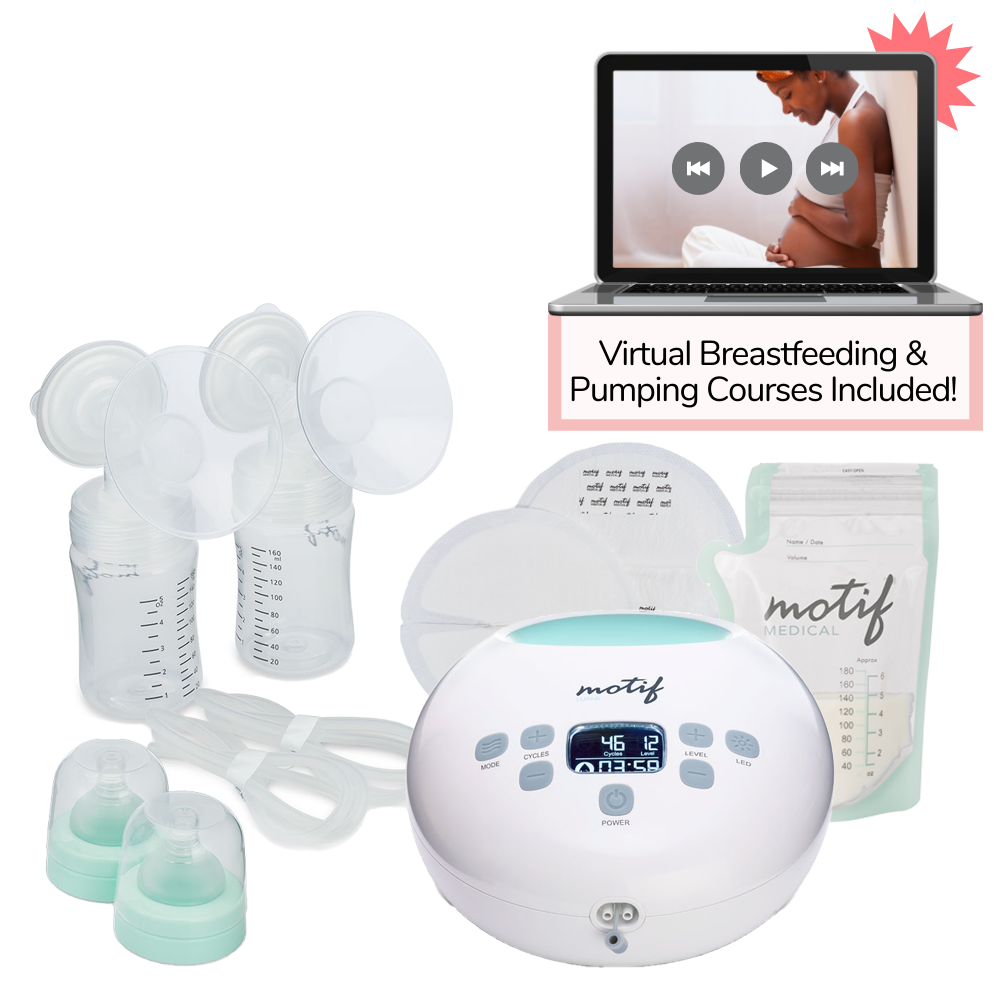 Motif luna double electric breast pump with nursing pads and clearance