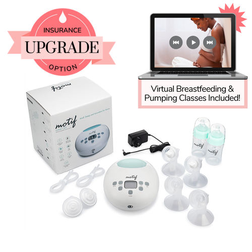 Motif Luna with Battery Double Electric Breast Pump with Lactation Class & Milk Storage Bags