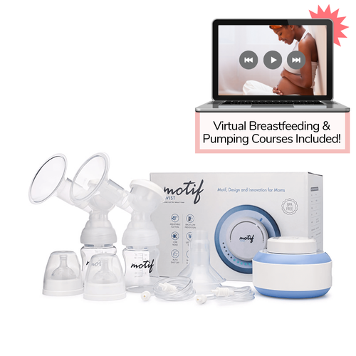 Motif Twist Double Electric Breast Pump with Lactation Course and Milk Storage Bags