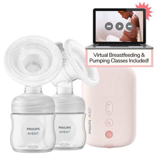 Philips avent double electric breast pump with breastfeeding accessories hotsell