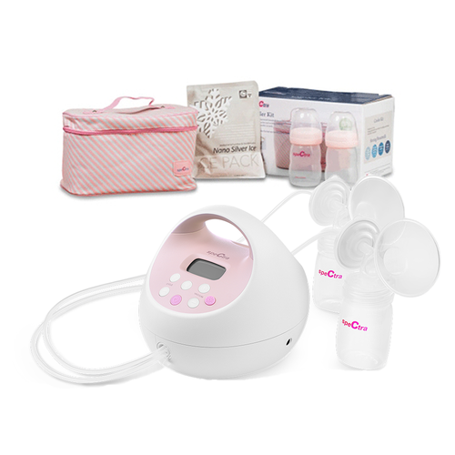 Spectra S2 PLUS Double Electric Breast Pump with Spectra Cooler Kit with Ice Pack, 2 Bottles