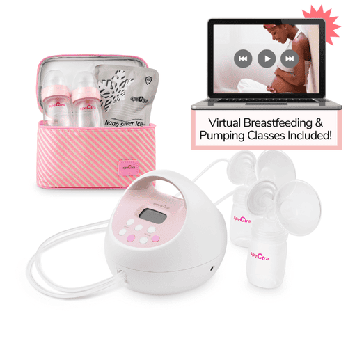 Spectra S2 PLUS Breast Double Electric Pump with Spectra Cooler Kit, Lactation Class & Milk Storage Bags
