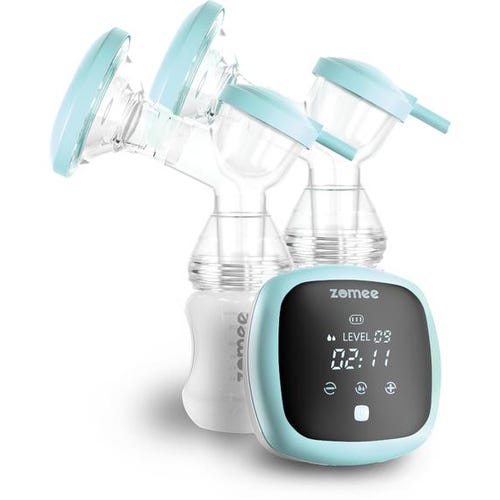 Zomee Z1 Double Electric Breast Pump with Manual Pump Converter