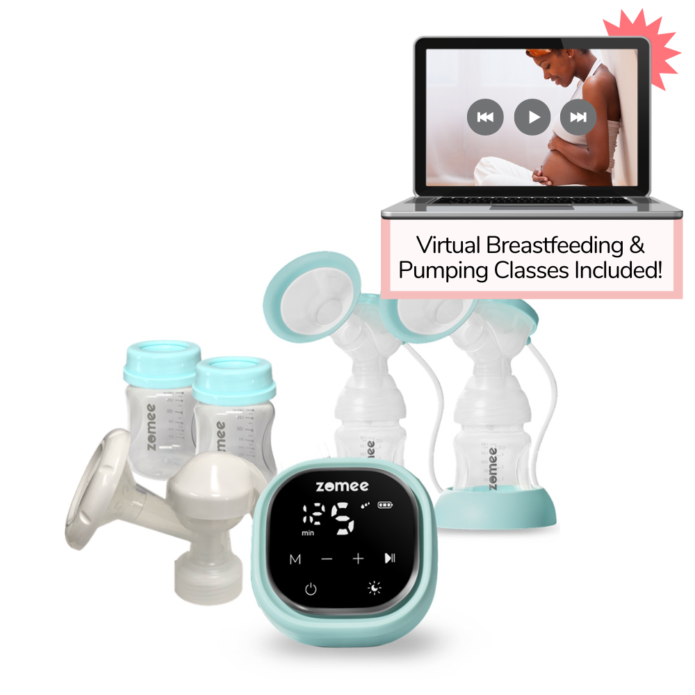Zomee Z2 Double Electric Breast Pump with Manual Pump Converter