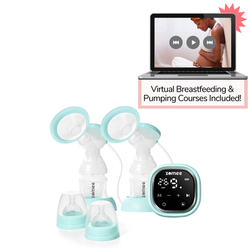 Zomee Z2 Double Electric Breast Pump with Lactation Course and Milk Storage Bags