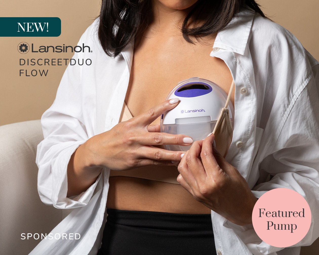 Lansinoh DiscreetDuo&trade; Flow Wearable Breast Pump